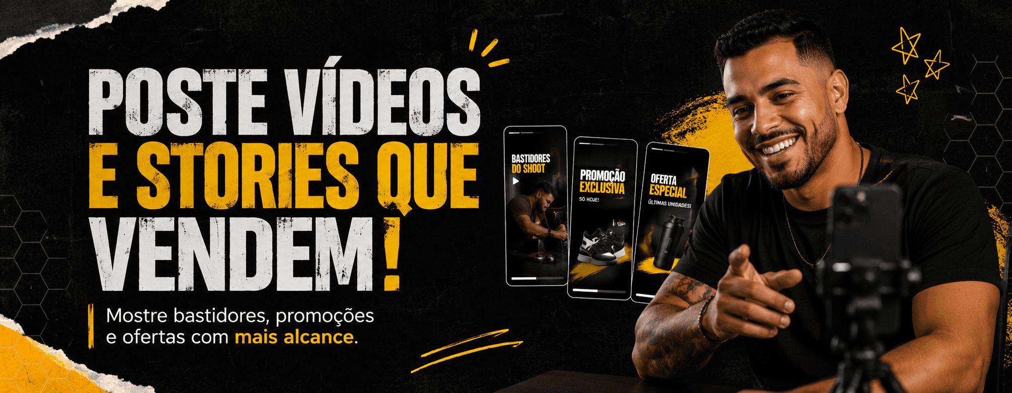 Poste vídeos e stories que vendem na Freelandoo
