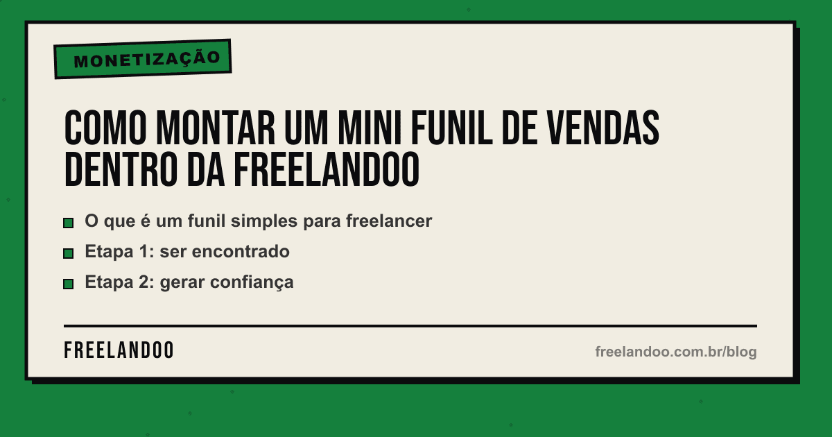 Como montar um mini funil de vendas dentro da Freelandoo — Monetização